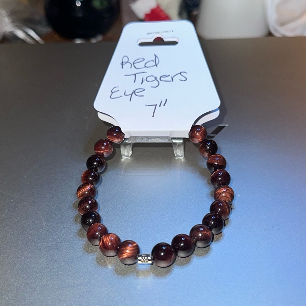 Hand Crafted Red Tigers Eye Stretch Bracelet
